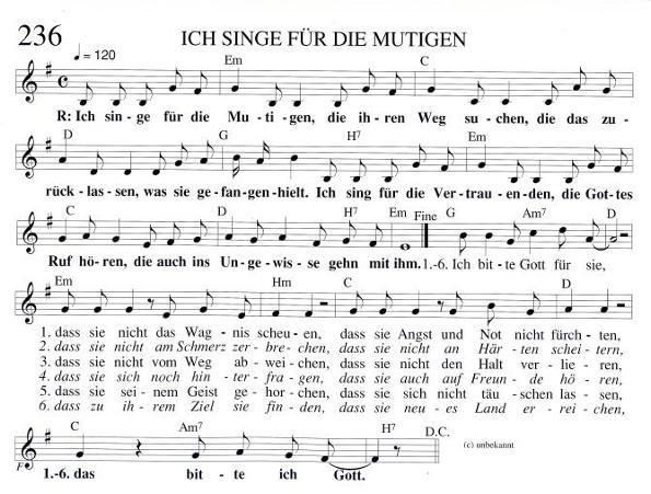 Ich singe f�r die Mutigen